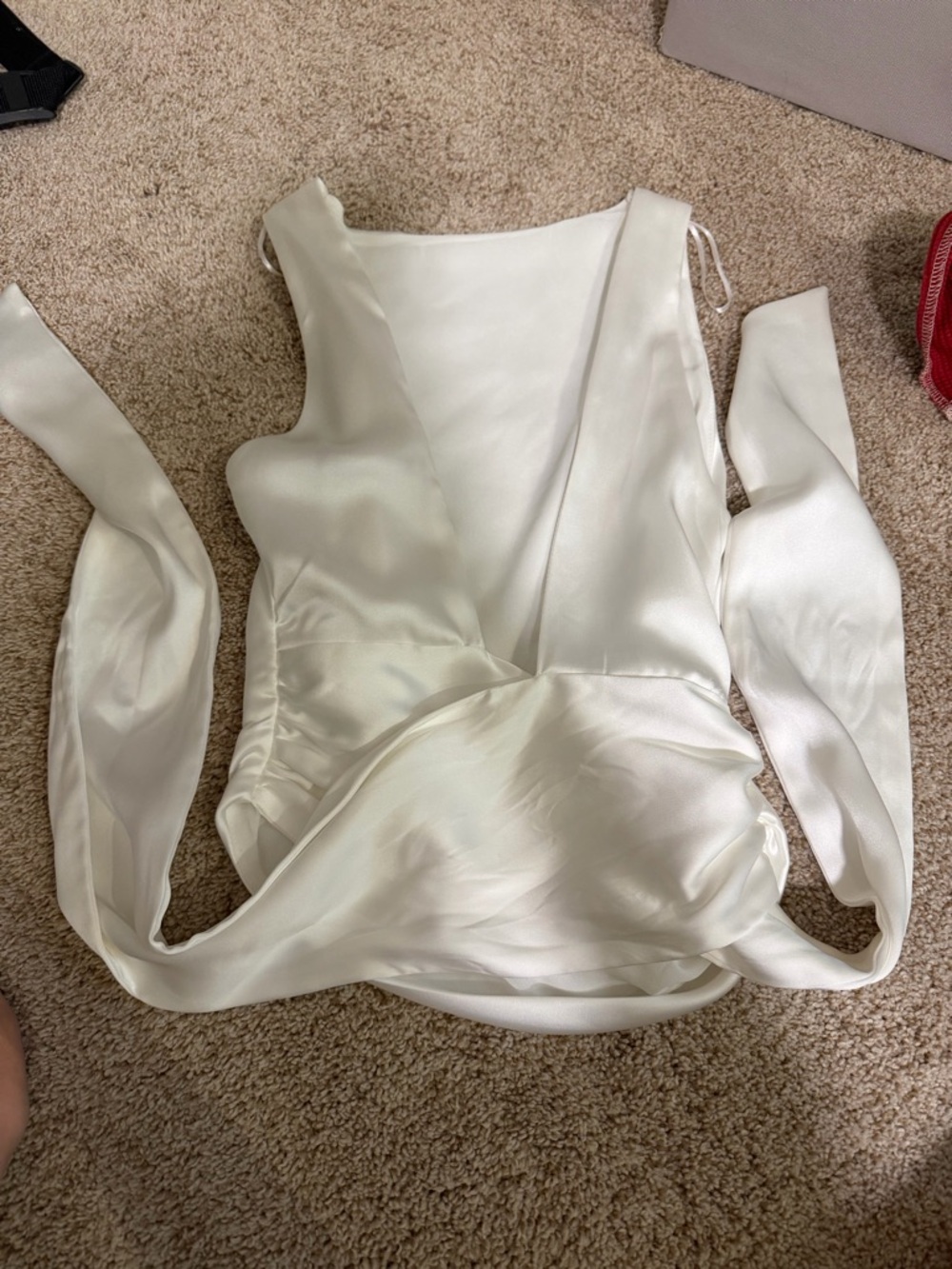 White Satin Tie Top can be worn 2 ways